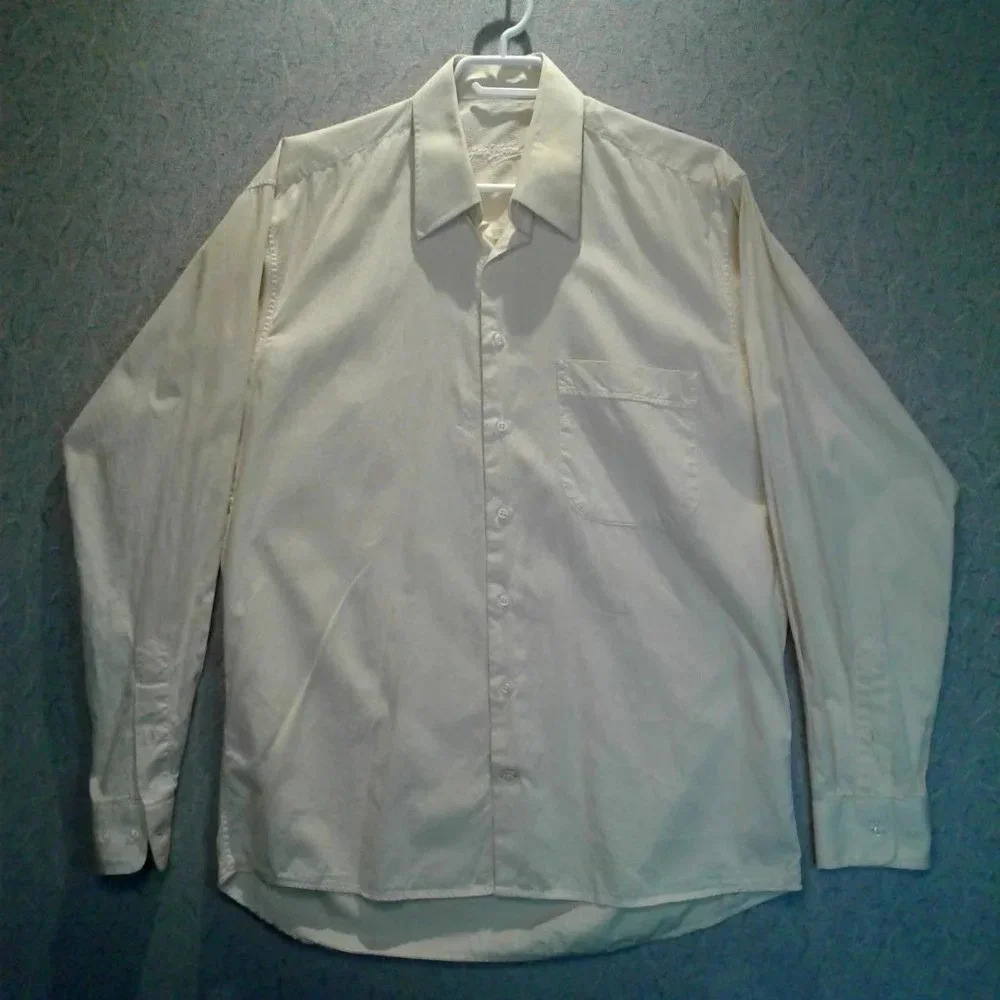 Jack Lipson Yellow  Striped Long Sleeve Button Down Shirt Size 15-1/2 L